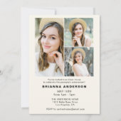 Neutral Cream Minimalist Photo Graduation Party Kaart (Achterkant)