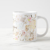 Neutral Cream Roze Bloemen Grote Koffiekop (Rechts)
