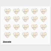  Neutral Cream Roze Bloemen Hart Sticker (Vel)