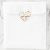  Neutral Cream Roze Bloemen Hart Sticker (Tas)