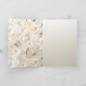  Neutral Cream Roze Bloemen Kaart (Binnen)