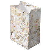Neutral Cream Roze Bloemen Medium Cadeauzakje (Voorkant Gekanteld)