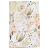  Neutral Cream Roze Bloemen Medium Cadeauzakje (Voorkant)