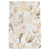 Neutral Cream Roze Bloemen Medium Cadeauzakje (Achterkant)