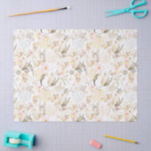 Neutral Cream Roze Bloemen Tissuepapier (Craft)