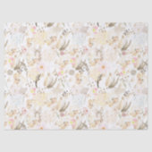  Neutral Cream Roze Bloemen Tissuepapier (Voorkant)