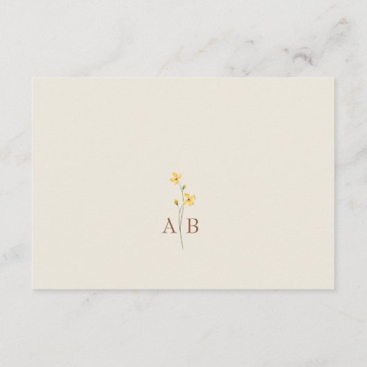 Neutral Cream Wedding Details Kaart (Achterkant)