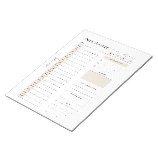  Neutral Daily Planner - Topprioriteit, Notitieblok (Schuin)