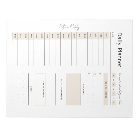  Neutral Daily Planner - Topprioriteit, Notitieblok (Voorkant)