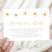 Neutral Daisy Baby shower Boeken voor Baby Kaart