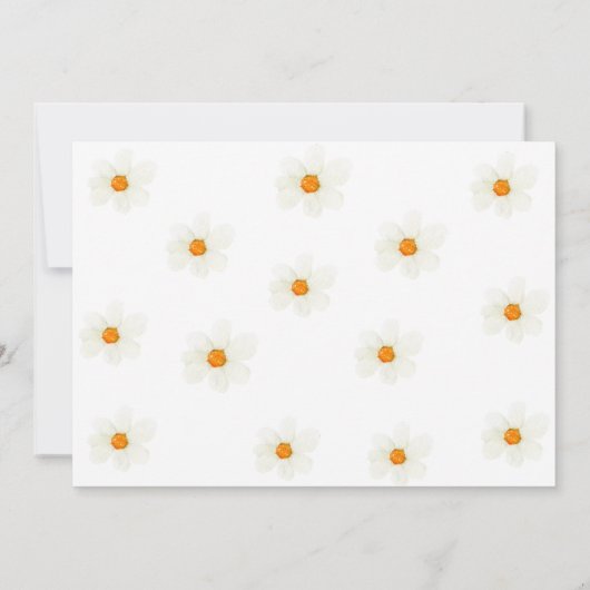 Neutral Daisy Baby shower Luier Raffle Kaart (Achterkant)