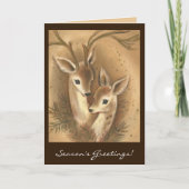 Neutral Deer Paar Kerst Kaarten (Voorkant)
