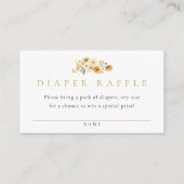 Neutral Diaper Raffle Card | Ivory & Golden Floral Informatiekaartje (Voorkant)