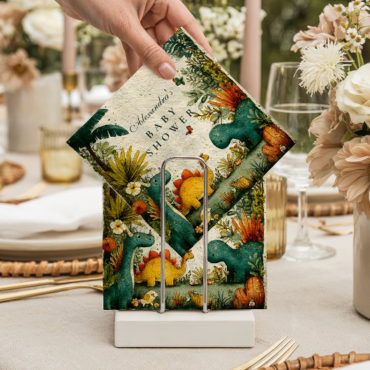 Neutral Dinosaur Baby Shower Servet
