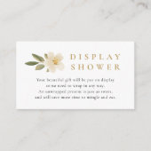 Neutral Display Shower Card Ivory & Golden Floral Informatiekaartje (Voorkant)