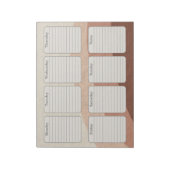 Neutral Earth Tone Boho Weekplanner Notitieblok (Linkerzijde)