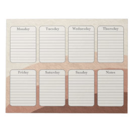 Neutral Earth Tone Boho Weekplanner Notitieblok