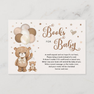 Neutral Earth Tone Brown Teddy Bear Boeken voor Ba Informatiekaartje