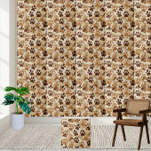 Neutral Earth Tone Paw Print Pattern Tegel Tegeltje