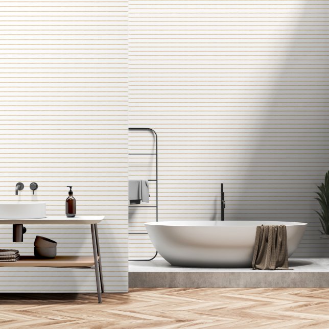 Neutral Earth Tone Waterverf Stripe, peel & Stick Behang (Badkamer)