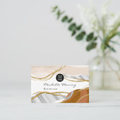 Neutral Earthy Agate Visitekaartje (Staand voorkant)