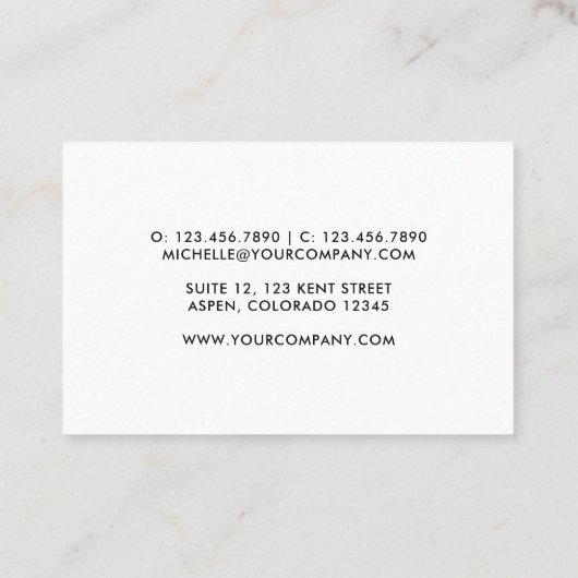 Neutral Earthy Agate Visitekaartje (Achterkant)