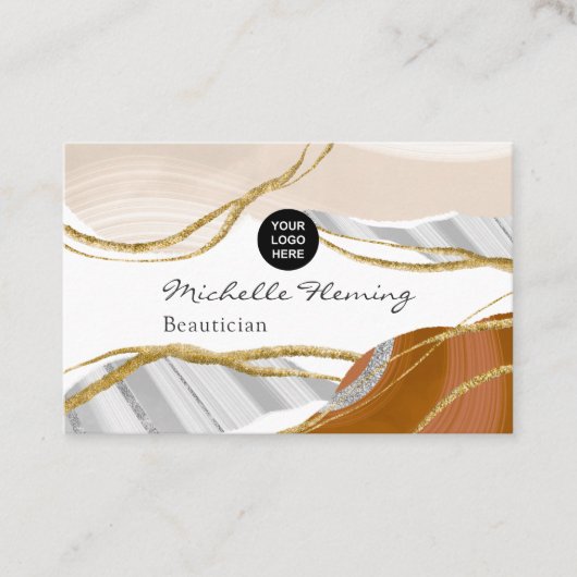 Neutral Earthy Agate Visitekaartje (Voorkant)