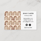 Neutral Earthy Rainbows Pattern Boho Unique Brown Visitekaartje (Achterkant)