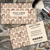 Neutral Earthy Rainbows Pattern Boho Unique Brown Visitekaartje