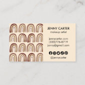 Neutral Earthy Rainbows Pattern Boho Unique Brown Visitekaartje (Achterkant)