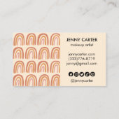 Neutral Earthy Rainbows Pattern Boho Unique Visitekaartje (Achterkant)