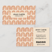 Neutral Earthy Rainbows Pattern Boho Unique Visitekaartje (Voorkant / Achterkant)