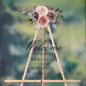 Neutral Earthy Taupe Floral Wedding Welcome Acryl Bord (Neutraal)