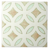 Neutral East Asian Floral Pattern Tegeltje (Voorkant)