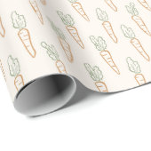 Neutral Easter Pattern Carrot Spring Garden Beige Cadeaupapier (Rol Hoek)