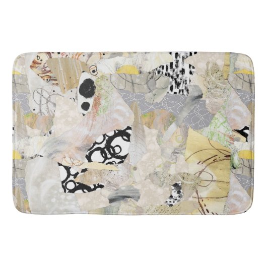 Neutral Elegant Abstract Collage Design Badmat (Voorkant)