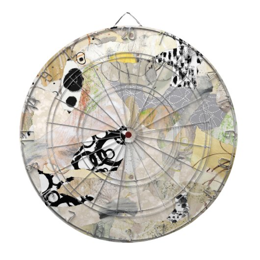 Neutral Elegant Abstract Collage Design Dartbord (Voorkant)