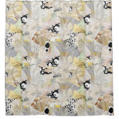 Neutral Elegant Abstract Collage Design Douchegordijn (Voorkant)