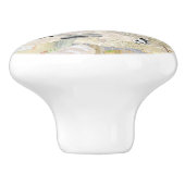 Neutral Elegant Abstract Collage Design Keramische Knop (Zijkant)