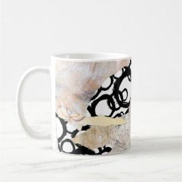 Neutral Elegant Abstract Collage Design Koffiemok