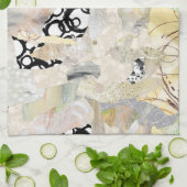 Neutral Elegant Abstract Collage Design Theedoek (Gevouwen)