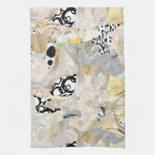 Neutral Elegant Abstract Collage Design Theedoek (Verticaal)