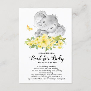 Neutral Elephant Baby shower Boek voor Baby Kaart
