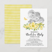 Neutral Elephant Baby shower Boek voor Baby Kaart (Voorkant / Achterkant)