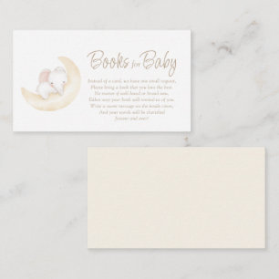 Neutral Elephant moon Baby shower Boeken voor baby Informatiekaartje