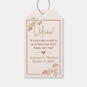 Neutral Fall in Love Wedding Hotel Bag Welcome Cadeaulabel (Voorkant)