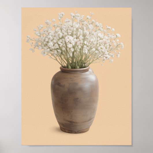  Neutral Farmhouse Art Baby’s Breath Frame Ready  Poster (Voorkant)