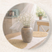  Neutral Farmhouse Floral Coasters Zandsteen Onderzetter (Voorkant)