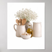  Neutral Farmhouse Kitchen Still Life Frame Ready  Poster (Voorkant)