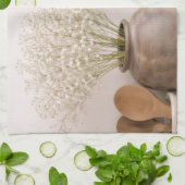 Neutral Farmhouse Kitchen Towel Wildflower Floral Theedoek (Gevouwen)